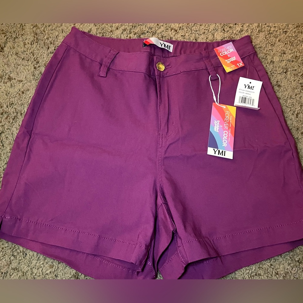 ✨NWT YMI Berry Jam Purple ULTRA Stretch Jean Shorts